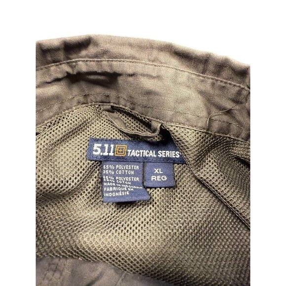 5.11 Tactical Mens Size XL Tundra Green Vented Taclite Pro Ripstop Button Shirt - Picture 2 of 5